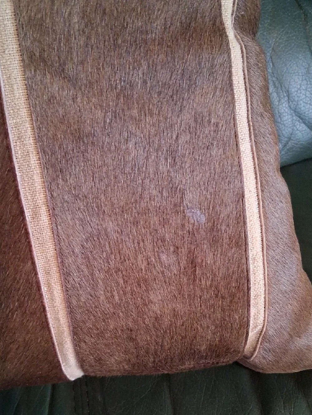 Channel-Stitch Hide Pillow Cover. ARHAUS. Very Good Cond.